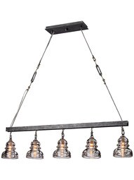 Menlo Park 5-Light Island Pendant in Old Silver